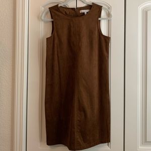 Cupcakes & Cashmere Brown Suede Dress
